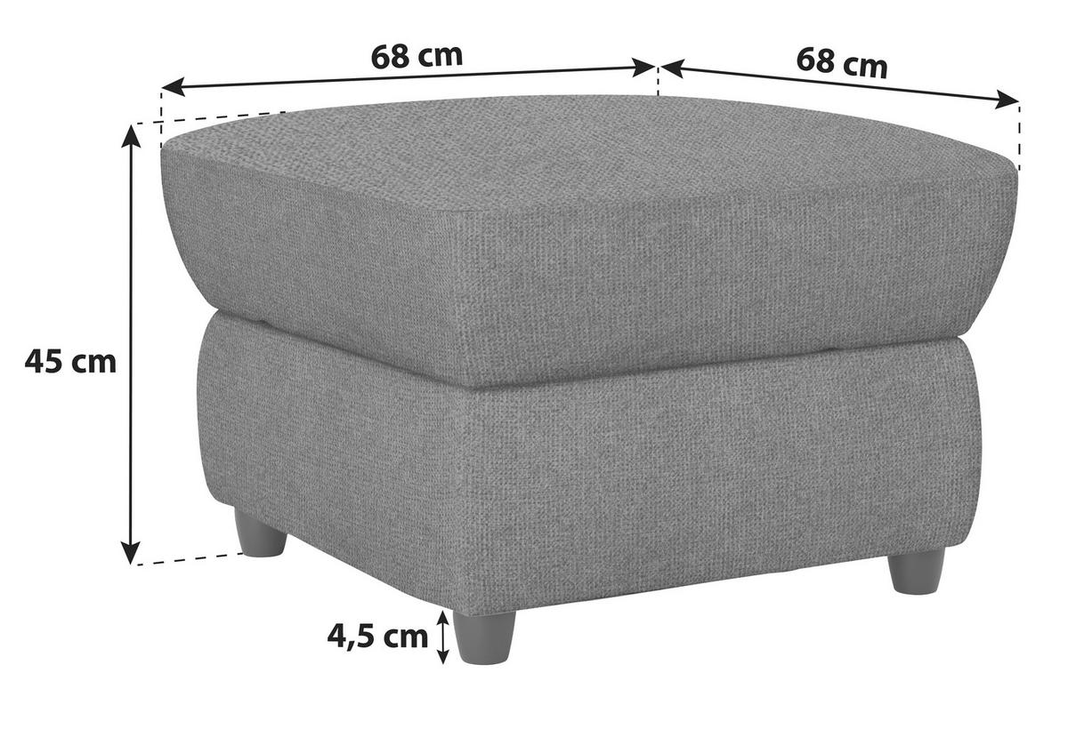 HOCKER in Textil Gelb  - Gelb/Schwarz, Konventionell, Kunststoff/Textil (68/45/68cm) - Livetastic