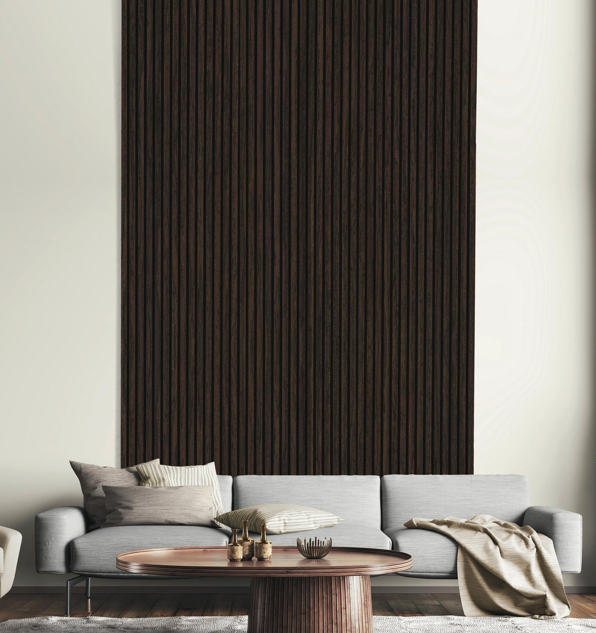AKUSTIKPANEEL Gerecon Walnuss furniert 57.25/1.9/240 cm  - Eichefarben, KONVENTIONELL, Holzwerkstoff/Textil (57.25/1.9/240cm)