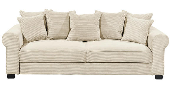 SCHLAFSOFA  mit Stoffauswahl, Liegefunktion, Rücken echt Cord Creme  - Creme/Schwarz, KONVENTIONELL, Kunststoff/Textil (247/95/125cm) - Hom`in