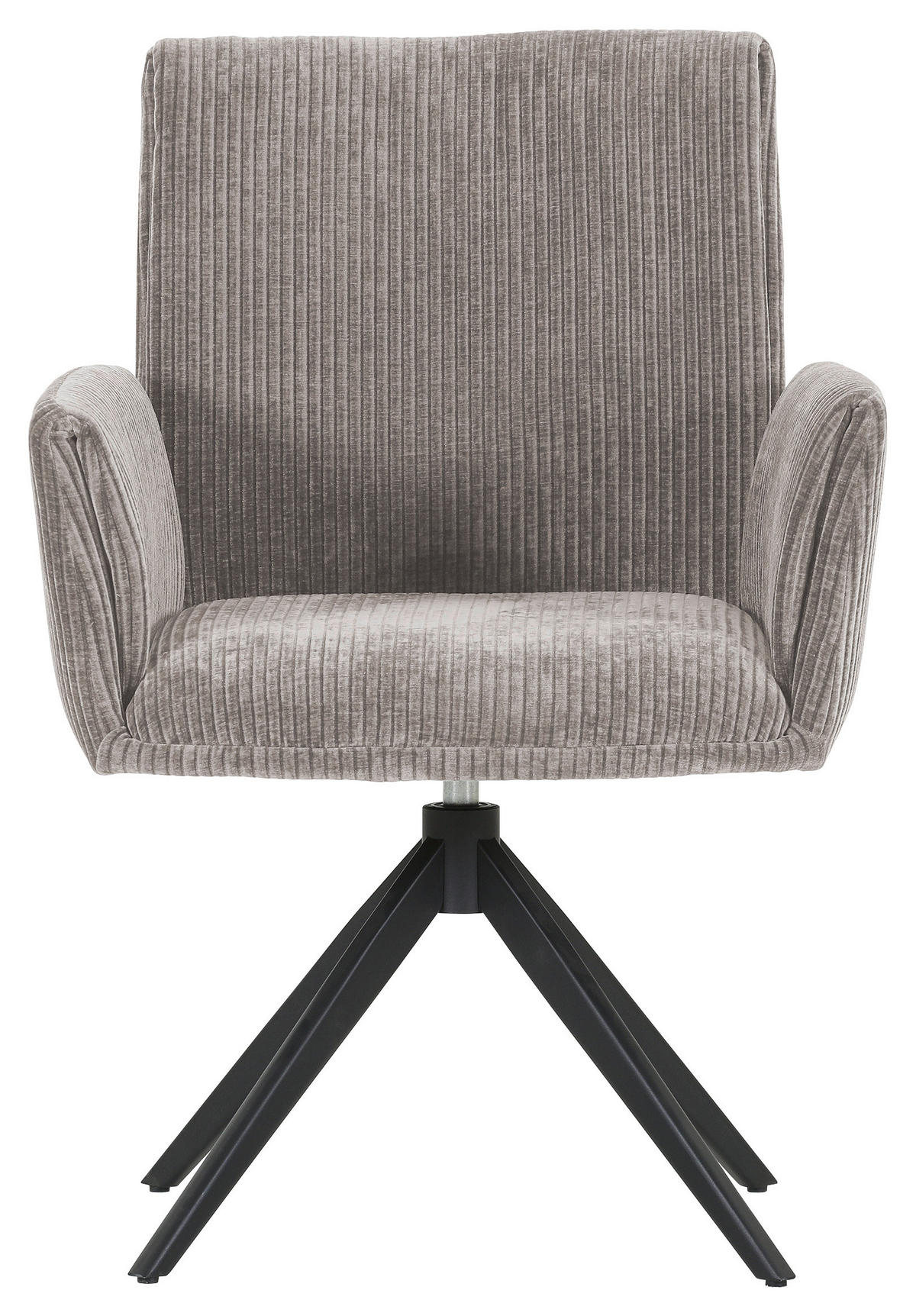 ARMLEHNSTUHL  in Cord  - Taupe/Schwarz, Design, Textil/Metall (65/90/60cm) - Novel