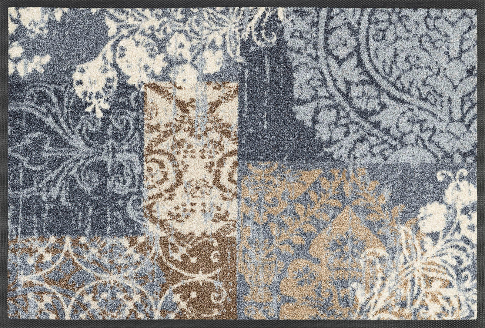 FUßMATTE  40/60 cm  Blau, Grau, Beige  Graphik  - Blau/Beige, Basics, Kunststoff/Textil (40/60cm) - wash+dry