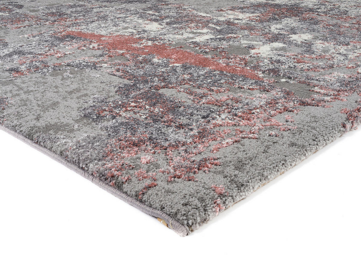 VINTAGE-TEPPICH 120/170 cm Timeline Quantum Grau, Hellrot  - Hellrot/Grau, Design, Textil (120/170cm) - Novel