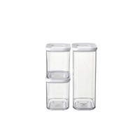 SADA DÓZ NA POTRAVINY - bílá/průhledné, Basics, plast (18/15/23cm) - Mepal
