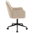 DREHSTUHL Struktur Naturfarben, Schwarz, Beige  - Beige/Schwarz, Design, Textil/Metall (59,5/89-101/64cm) - Xora