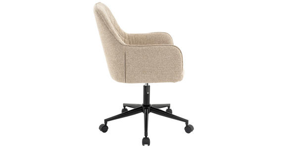 DREHSTUHL Struktur Naturfarben, Schwarz, Beige - Beige/Schwarz, Design, Textil/Metall (59,5/89-101/64cm) - Xora