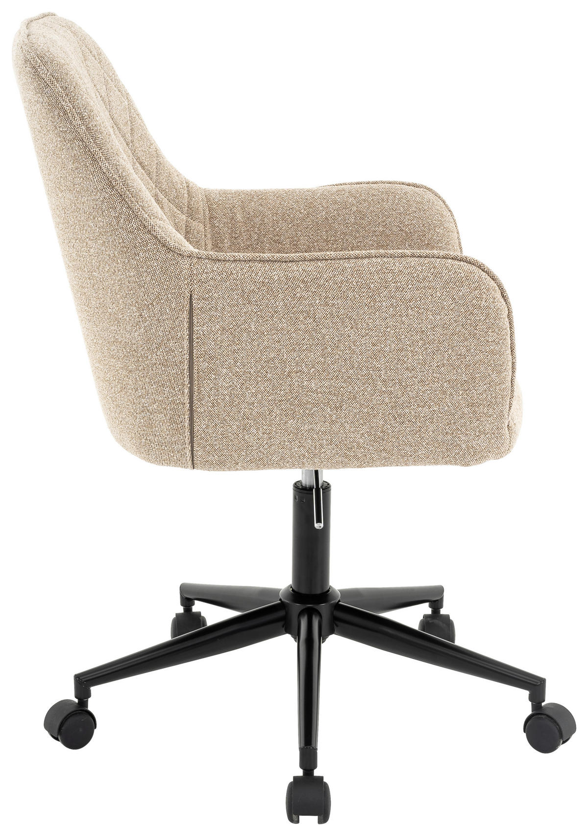 VRTLJIVI STOL kovina, tekstil naravne barve, črna, bež  - črna/naravne barve, Design, kovina/tekstil (59,5/89-101/64cm) - Xora