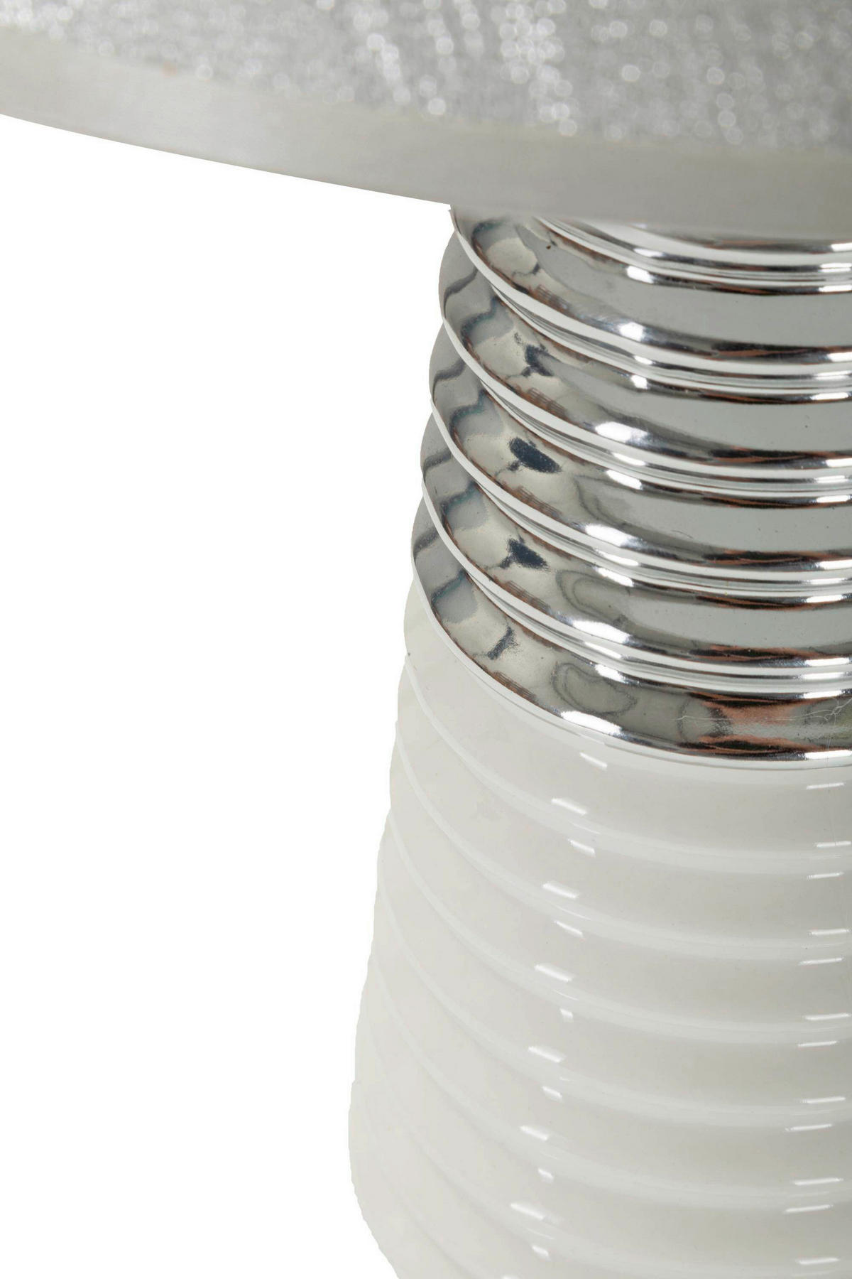 TISCHLEUCHTE   - Silberfarben/Weiß, Basics, Keramik/Textil (25/41/25cm)