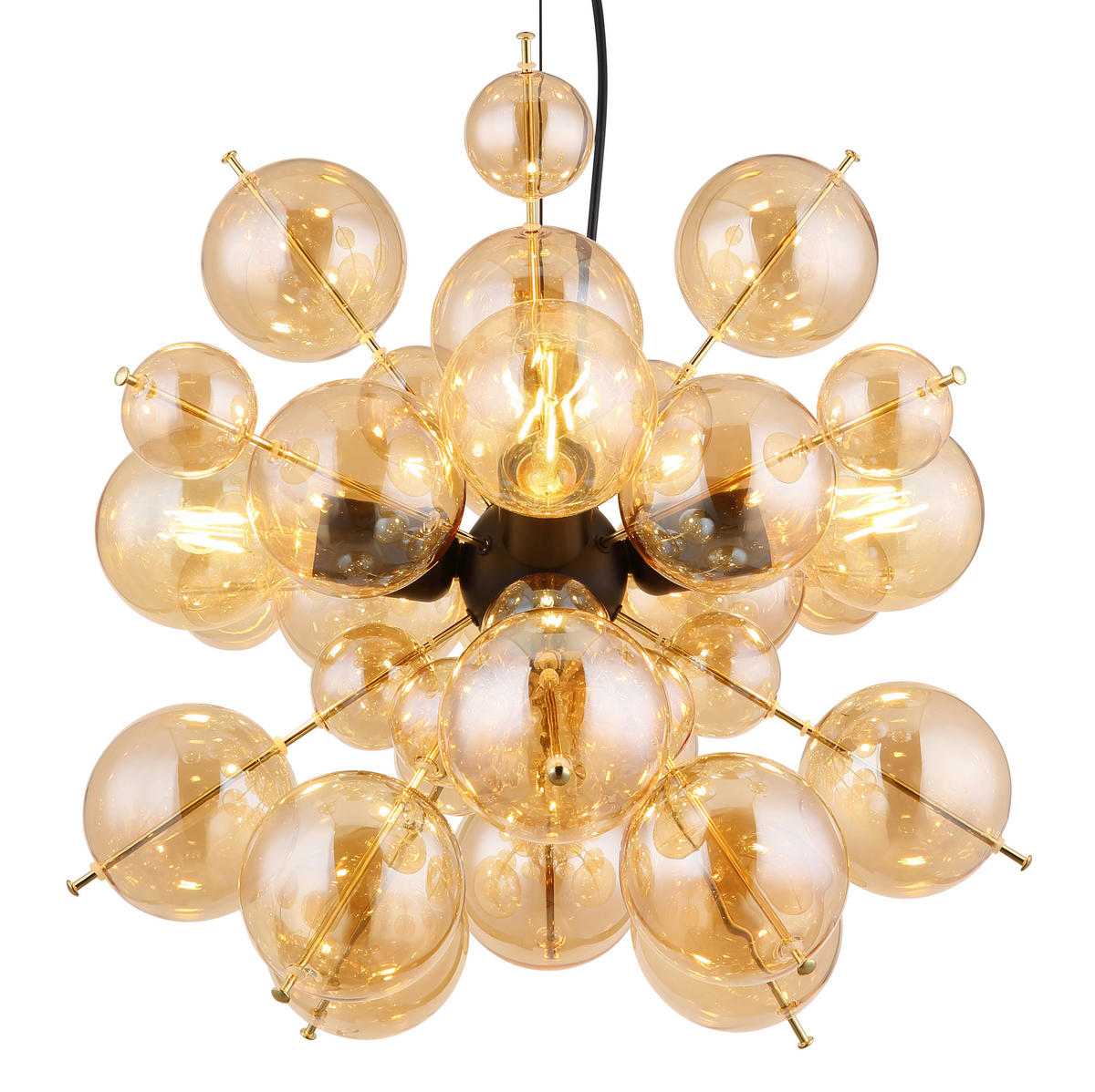 HÄNGLAMPA UDO 51,5/120 cm  - orange/svart, Design, metall/glas (51,5/120cm) - Globo