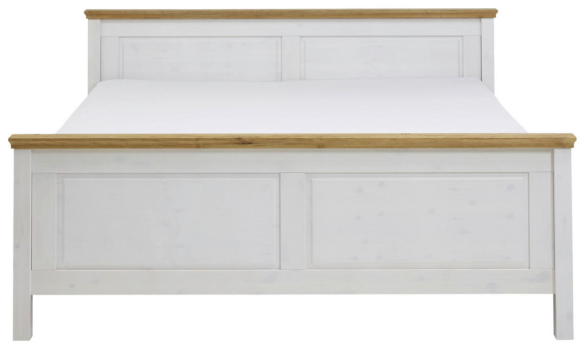 BETT 200/200 cm  in Weiß, Laugenfarbig  - Laugenfarbig/Weiß, ROMANTIK / LANDHAUS, Holz (200/200cm) - Boxxx