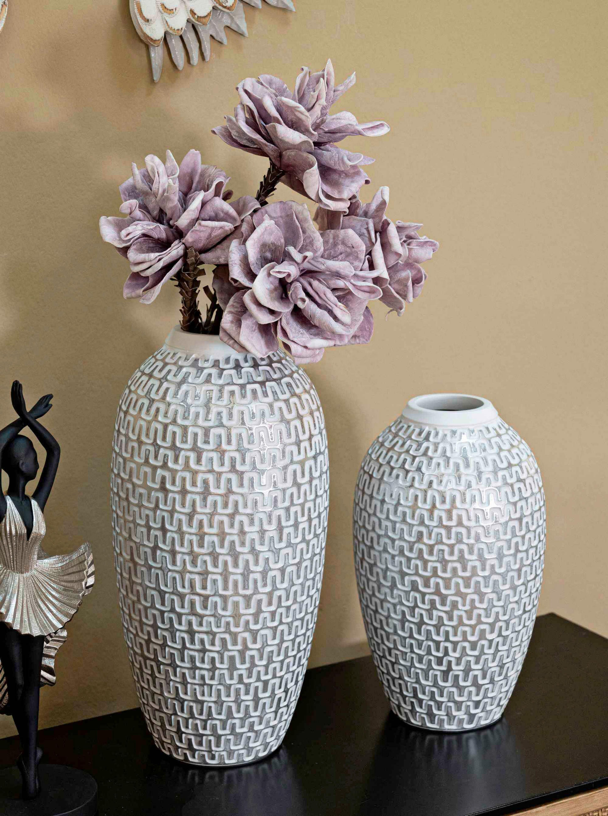 Vase Wave  - Goldfarben/Weiß, Basics, Kunststoff (21  /43/21cm)