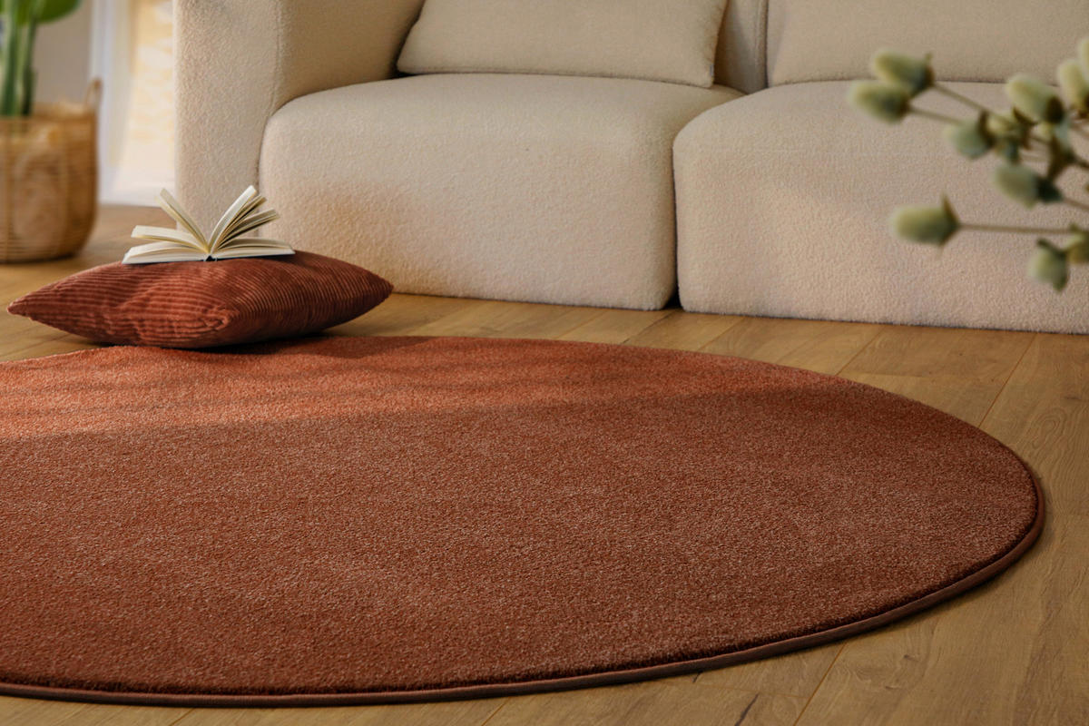 WEBTEPPICH  Wohnzimmer 120 cm Esprit Terracotta rund  - Terracotta, Basics, Textil (120cm) - Esprit