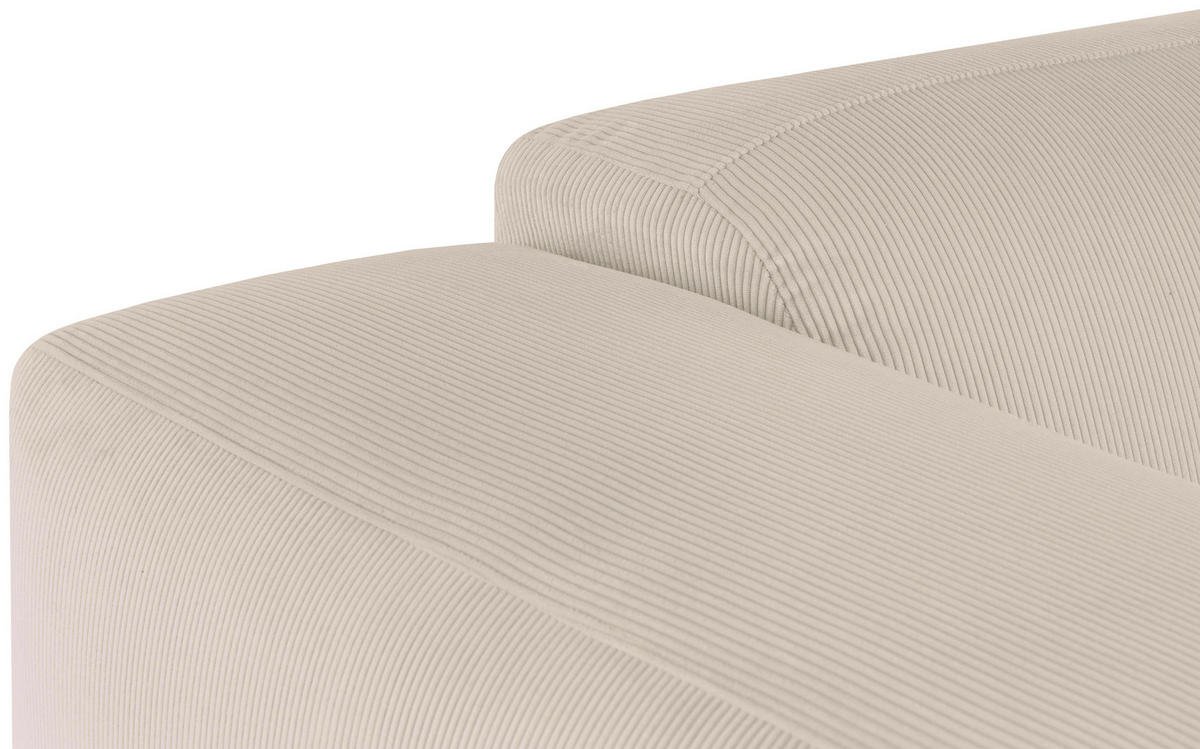 ECKSOFA in Cord Beige  252/170 cm  - Beige/Schwarz, Design, Kunststoff/Textil (252/170cm) - MID.YOU