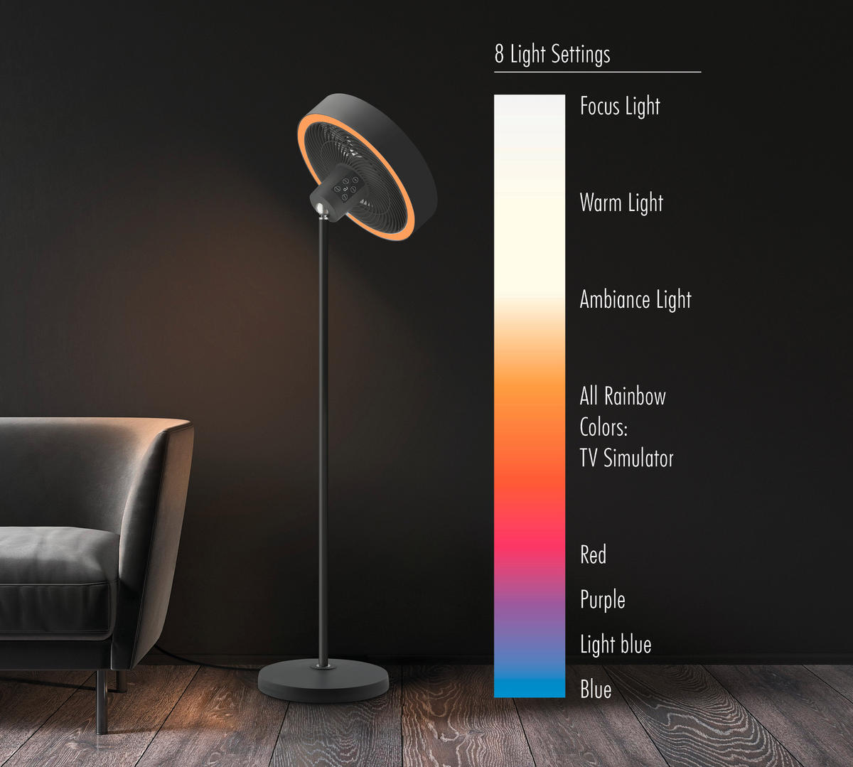 STANDVENTILATOR - Anthrazit, Basics, Kunststoff (35/35/162cm) - Trisa Electronics
