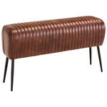 SITZBANK 107/54/32 cm Echtleder Braun, Schwarz  - Schwarz/Braun, LIFESTYLE, Leder/Metall (107/54/32cm) - Landscape