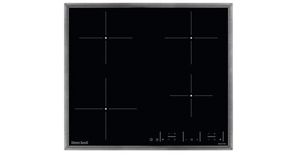 INDUKTIONSKOCHFELD DKEI6640XB  - Edelstahlfarben/Schwarz, Basics, Glas/Metall (57,6/50,6cm) - Dieter Knoll