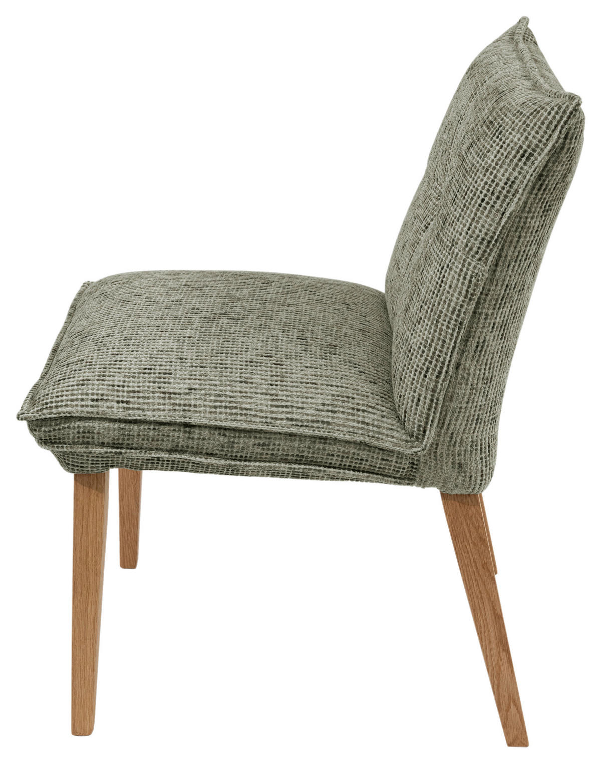 STUHL Chenille Grün, Eichefarben Eiche massiv  - Eichefarben/Grün, KONVENTIONELL, Holz/Textil (52/86/65cm) - Valdera