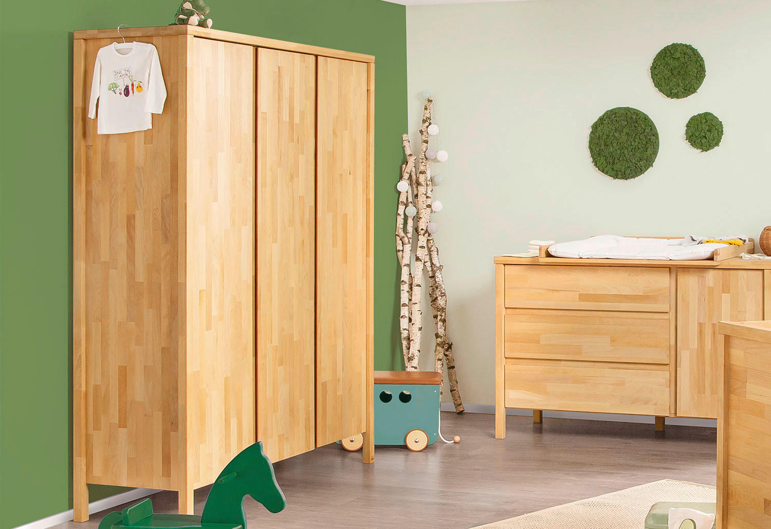 BABYKLEIDERSCHRANK ENNO Buchefarben  - Buchefarben, Natur, Holz (140/194/52cm) - Pinolino