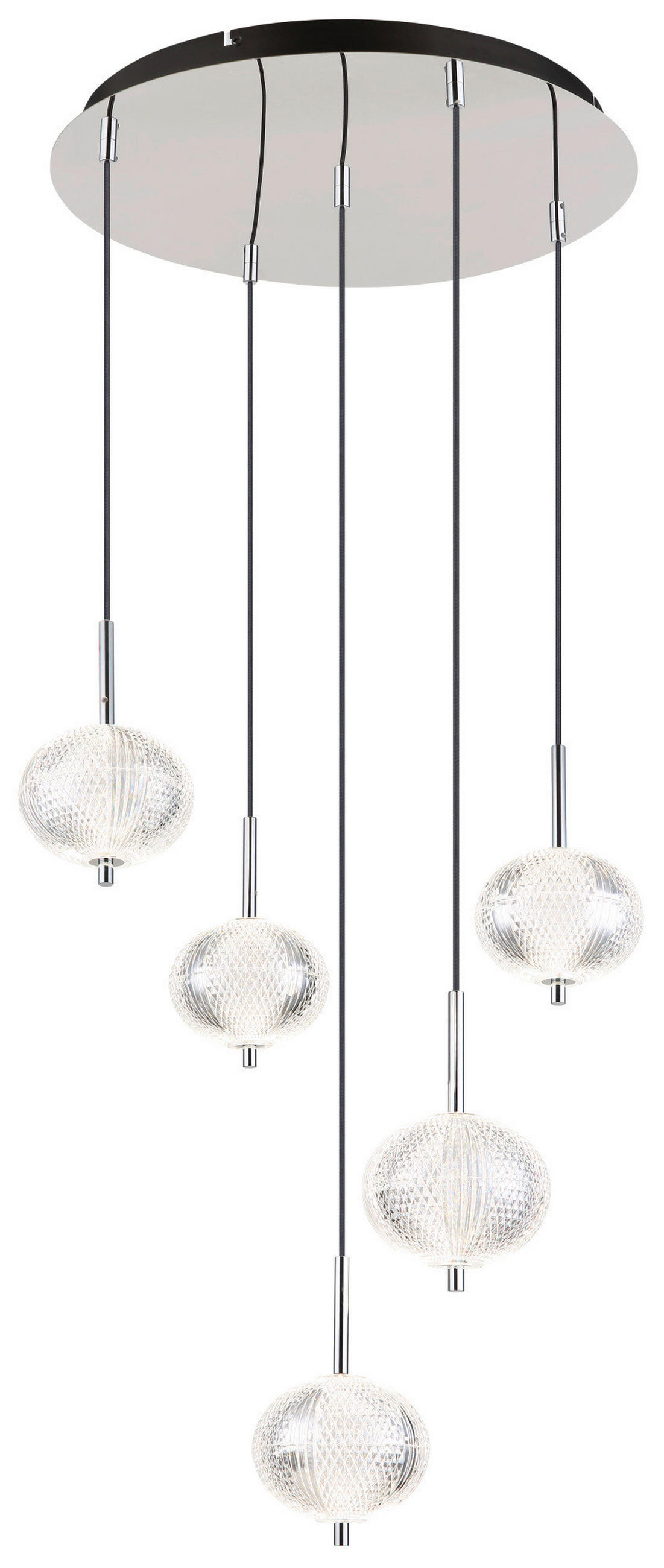 LED-HÄNGELEUCHTE  57/150 cm   - Klar/Schwarz, Basics, Kunststoff/Metall (57/150cm) - Globo