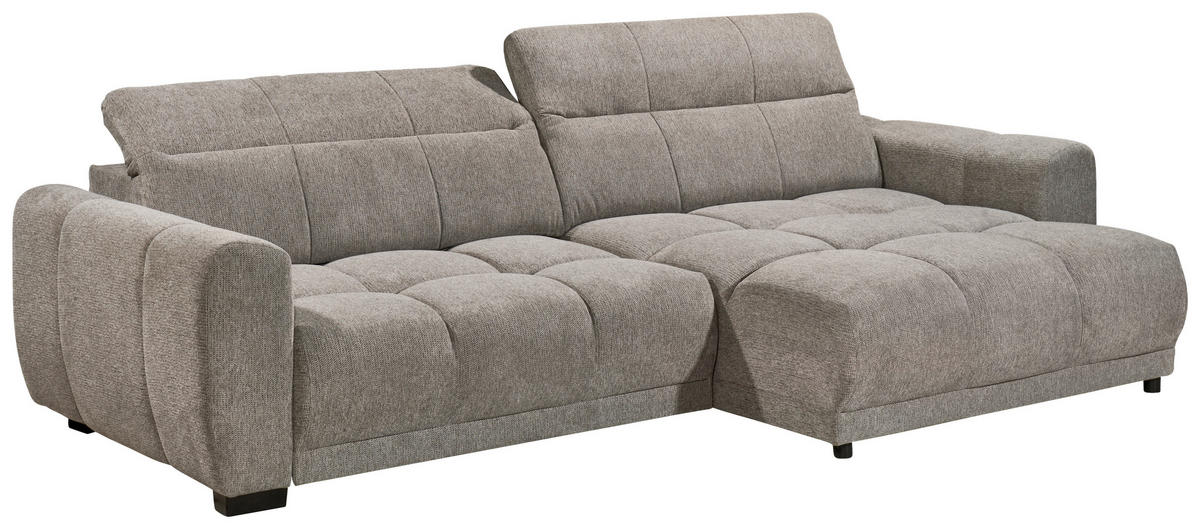 ECKSOFA HUNTER Taupe Mikrofaser  - Taupe/Schwarz, Basics, Kunststoff/Textil (297/170cm) - Livetastic