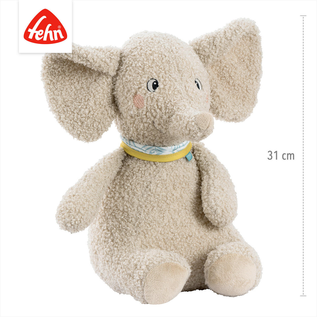KUSCHELTIER Elefant Erik  - Hellgrau, Basics, Textil (36/24/19cm) - Fehn