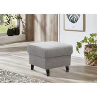 HOCKER Mikrofaser Hellgrau  - Hellgrau/Schwarz, KONVENTIONELL, Textil/Metall (58/48/58cm) - Sit & More