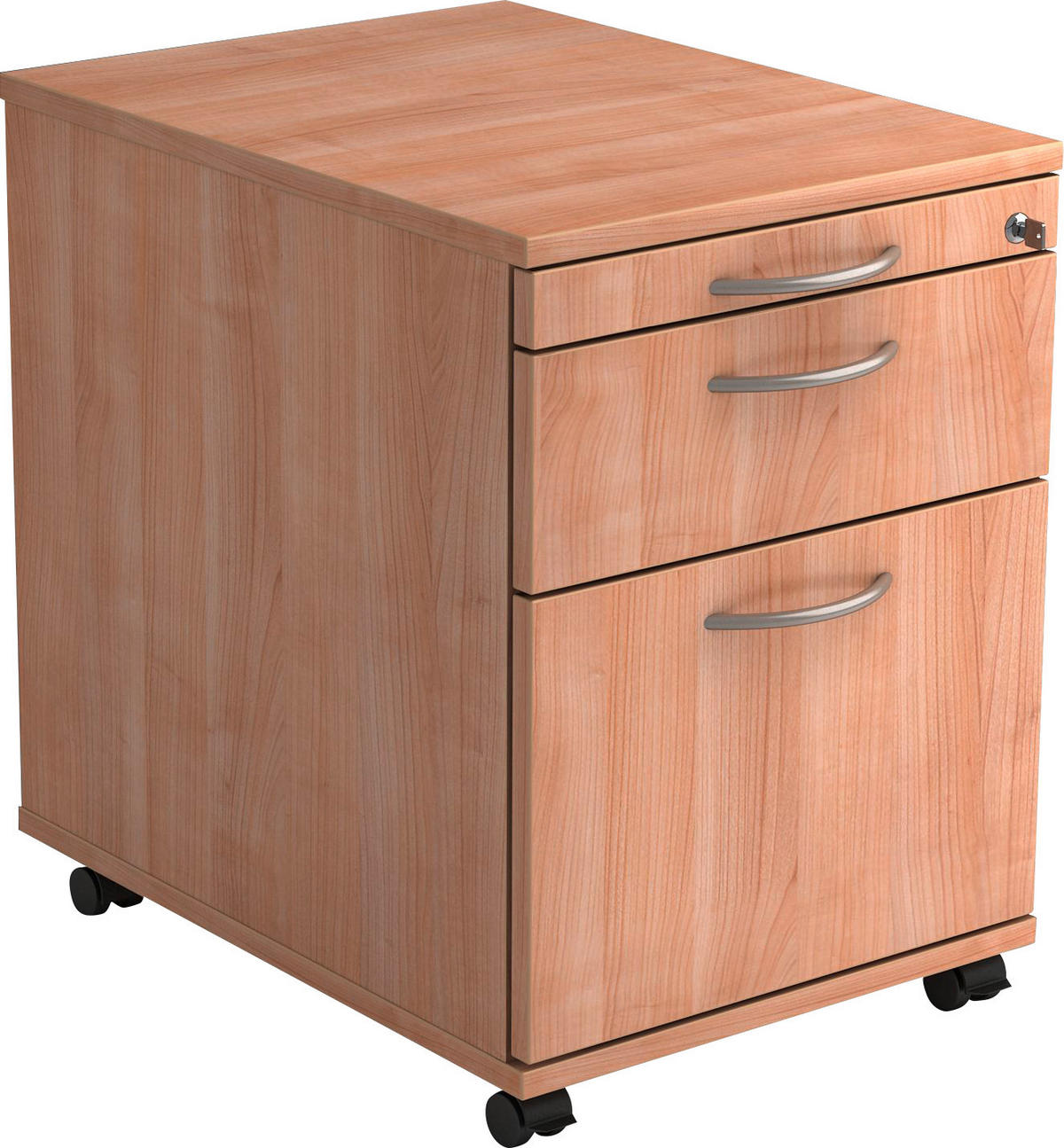 ROLLCONTAINER Nussbaumfarben  - Nussbaumfarben/Alufarben, KONVENTIONELL, Holzwerkstoff/Kunststoff (42,8/59/58cm) - Venda