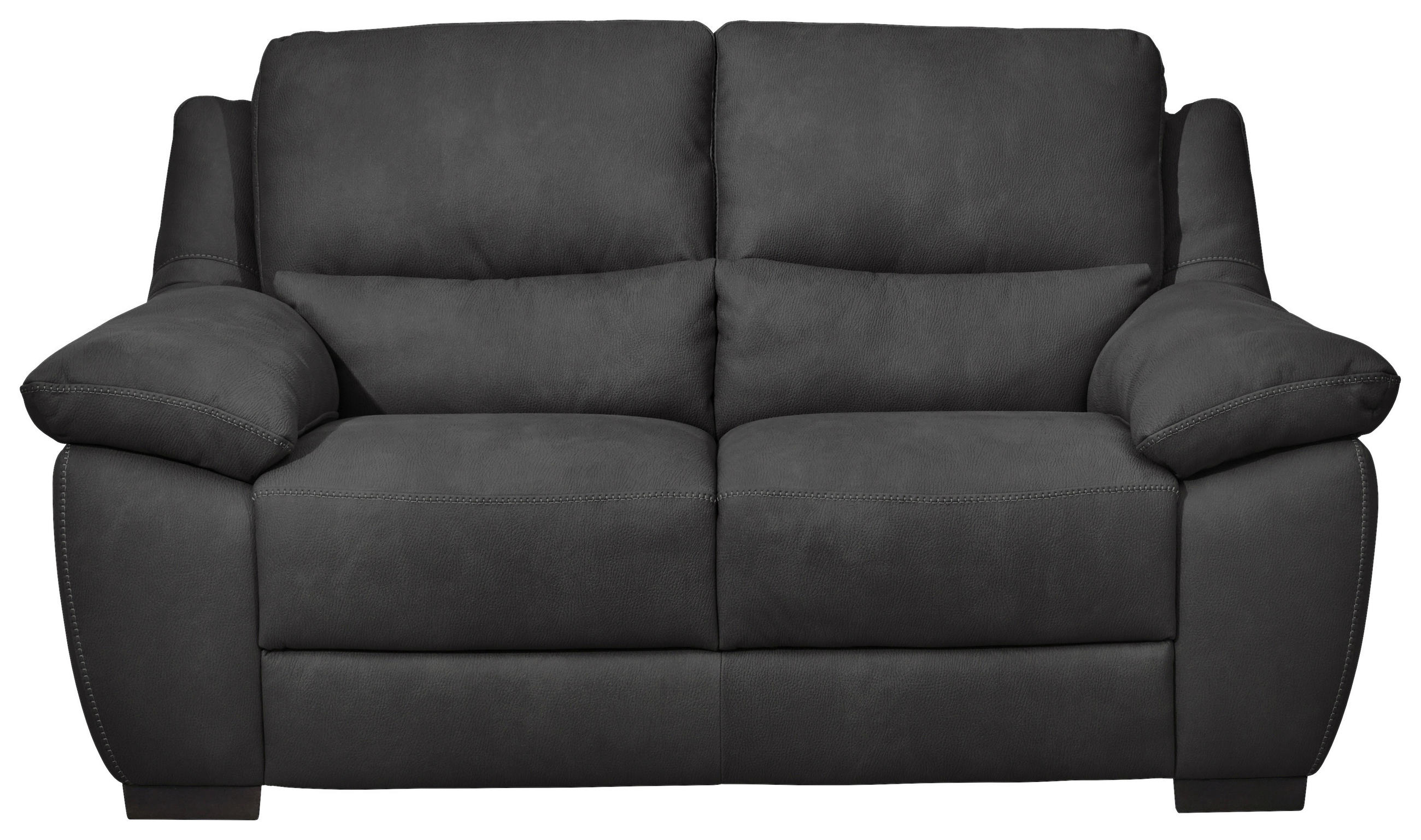 2-SITZER mit elektr.Funktion Webstoff Dunkelgrau  - Wengefarben/Dunkelgrau, KONVENTIONELL, Holz/Textil (173/96/99cm) - Livetastic