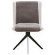 STUHL Lederlook Schwarz, Graubraun  - Graubraun/Schwarz, Design, Textil/Metall (46,5/87/64cm) - Voleo