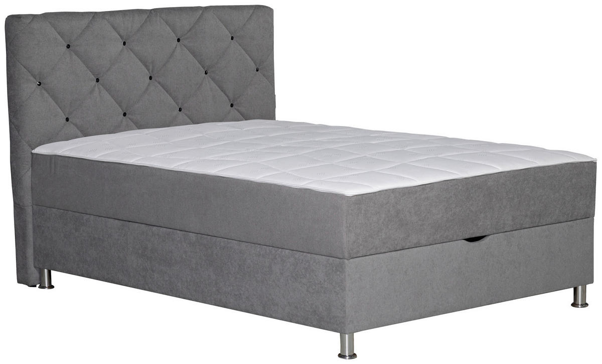 BOXBETT 120/200 cm  in Grau  - Chromfarben/Grau, Design, Kunststoff/Textil (120/200cm) - Boxxx