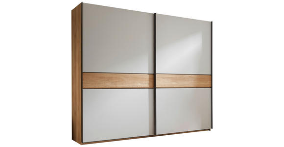 SCHWEBETÜRENSCHRANK  in Eichefarben, Hellgrau  - Eichefarben/Hellgrau, Design, Holz/Holzwerkstoff (240/225,5/60cm) - Xora
