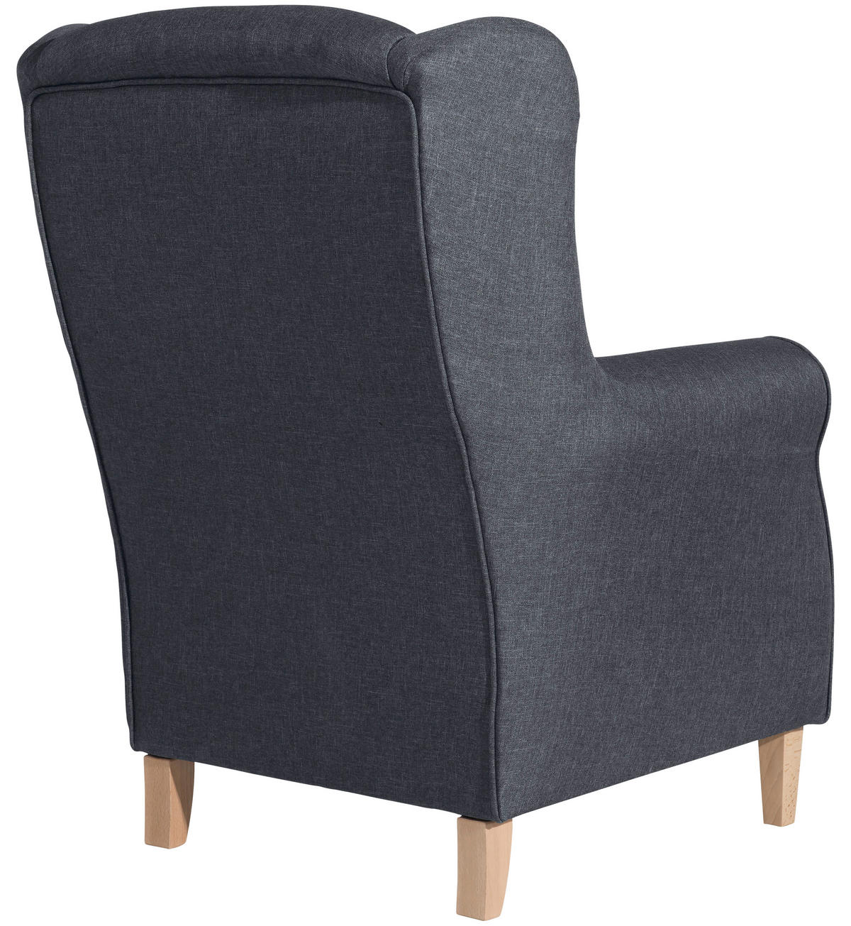 OHRENSESSEL in Flachgewebe Blaugrau  - Buchefarben/Blaugrau, Design, Holz/Textil (77/103/86cm) - Max Winzer