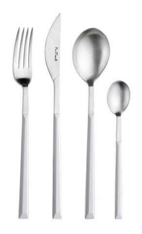 BESTECKSET SUSHI PRO 24-teilig Stahl  - Edelstahlfarben/Weiß, Basics, Kunststoff/Metall (25,5/7/5,3cm) - Pintinox