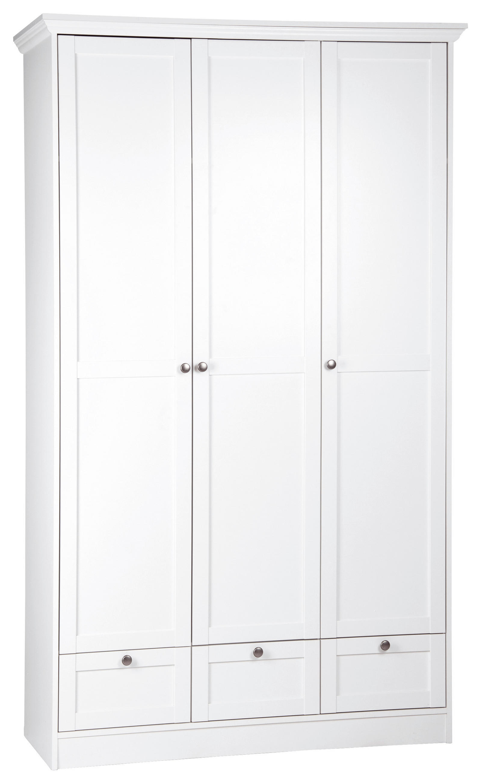 ŠATNÍ SKŘÍŇ S OTOČNÝMI DVEŘMI, bílá, 120/200/51 cm - bílá/barvy stříbra, Lifestyle, kov/kompozitní dřevo (120/200/51cm) - MID.YOU