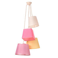 ZÁVĚSNÉ SVÍTIDLO, 55/100 cm  - bílá/pink, Trend, kov/textil (55/100cm)