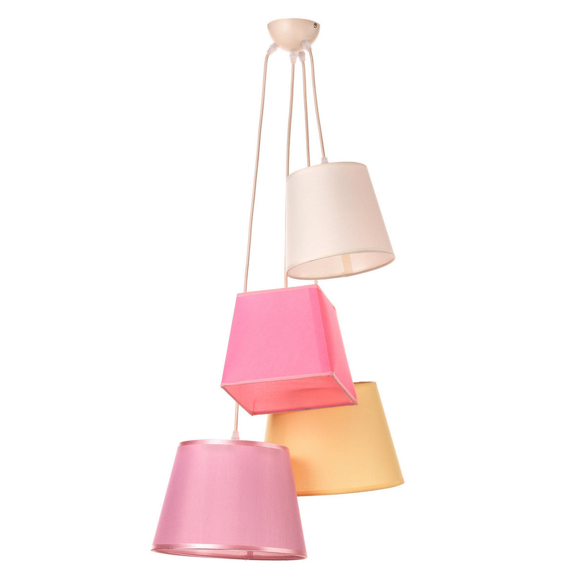 ZÁVĚSNÉ SVÍTIDLO, 55/100 cm  - bílá/pink, Trend, kov/textil (55/100cm)