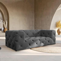 2-SITZER-SOFA Fresco Samt Schwarz  - Schwarz, Design, Kunststoff/Textil (193/71/100cm) - P & B