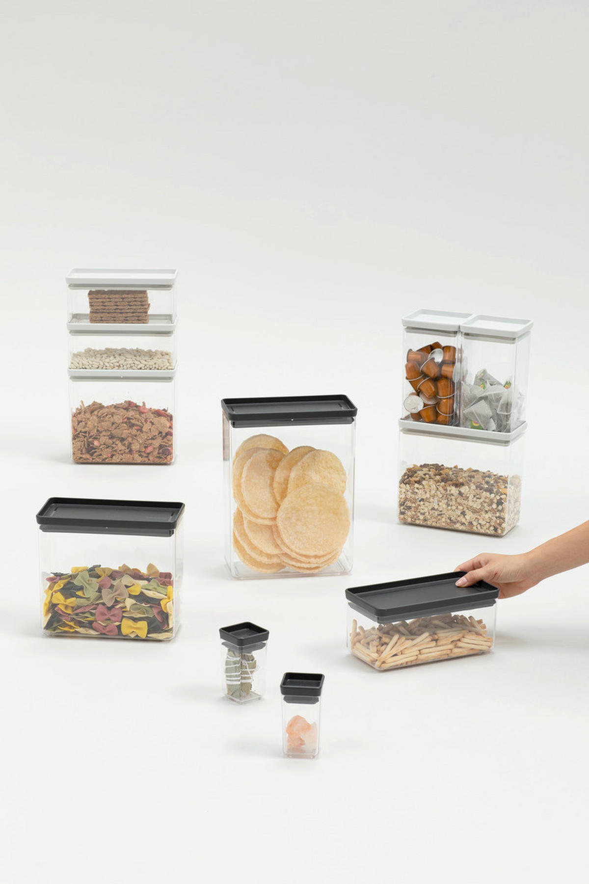POSODA ZA SHRANJEVANJE  Tasty+  22,1/10,6/11,1 cm           - temno siva, Basics, umetna masa (22,1/10,6/11,1cm) - Brabantia