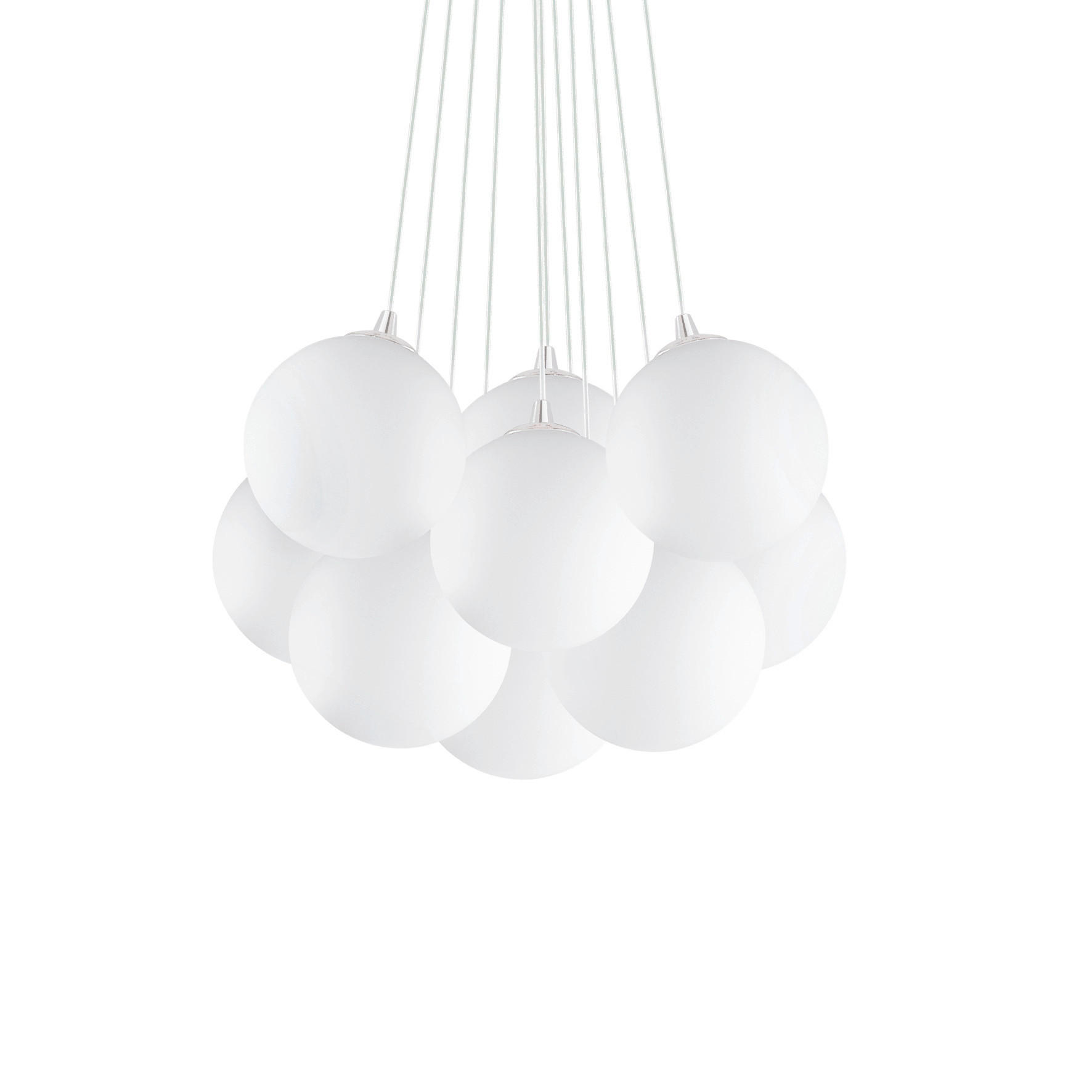 HÄNGELEUCHTE Mapa Plus 58/43-130 cm   - Weiß, Basics, Glas (58/43-130cm) - Ideal Lux