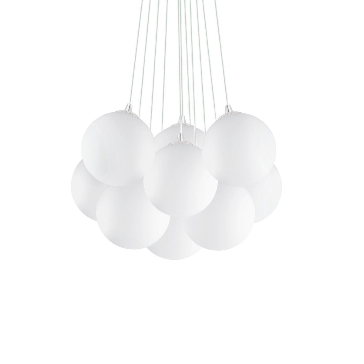 HÄNGELEUCHTE Mapa Plus 58/43-130 cm   - Weiß, Basics, Glas (58/43-130cm) - Ideal Lux
