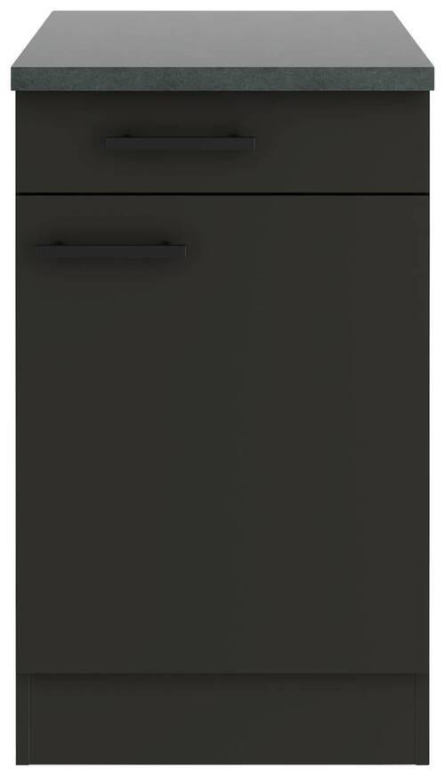 KÜCHENUNTERSCHRANK 50/84,8/60 cm  in Anthrazit  - Anthrazit/Buchefarben, Basics, Holzwerkstoff/Metall (50/84,8/60cm) - Optifit