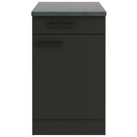 KÜCHENUNTERSCHRANK 50/84,8/60 cm  in Anthrazit  - Anthrazit/Buchefarben, Basics, Holzwerkstoff/Metall (50/84,8/60cm) - Optifit