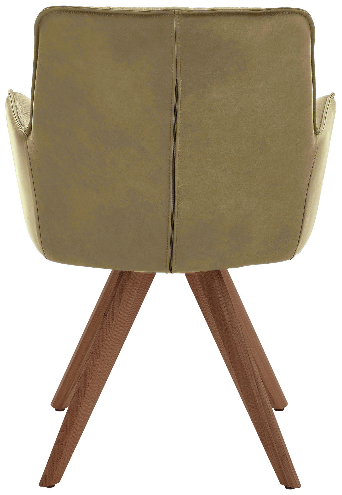 ARMLEHNSTUHL  in Echtleder pigmentiert  - Nussbaumfarben/Olivgrün, Design, Leder/Holz (59/89/63cm) - Dieter Knoll