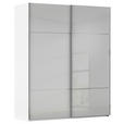 SCHWEBETÜRENSCHRANK  in Grau, Weiß  - Chromfarben/Weiß, KONVENTIONELL, Glas/Holzwerkstoff (181/223/67cm) - Novel