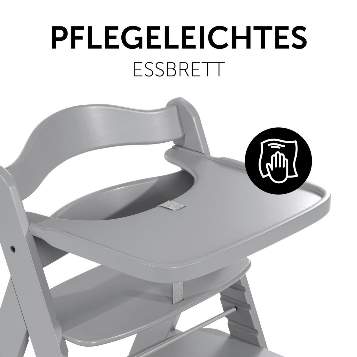 ESS- UND SPIELBRETT Alpha Wooden Tray  - Hellgrau, Basics, Holz (38,5/46/3cm) - Hauck