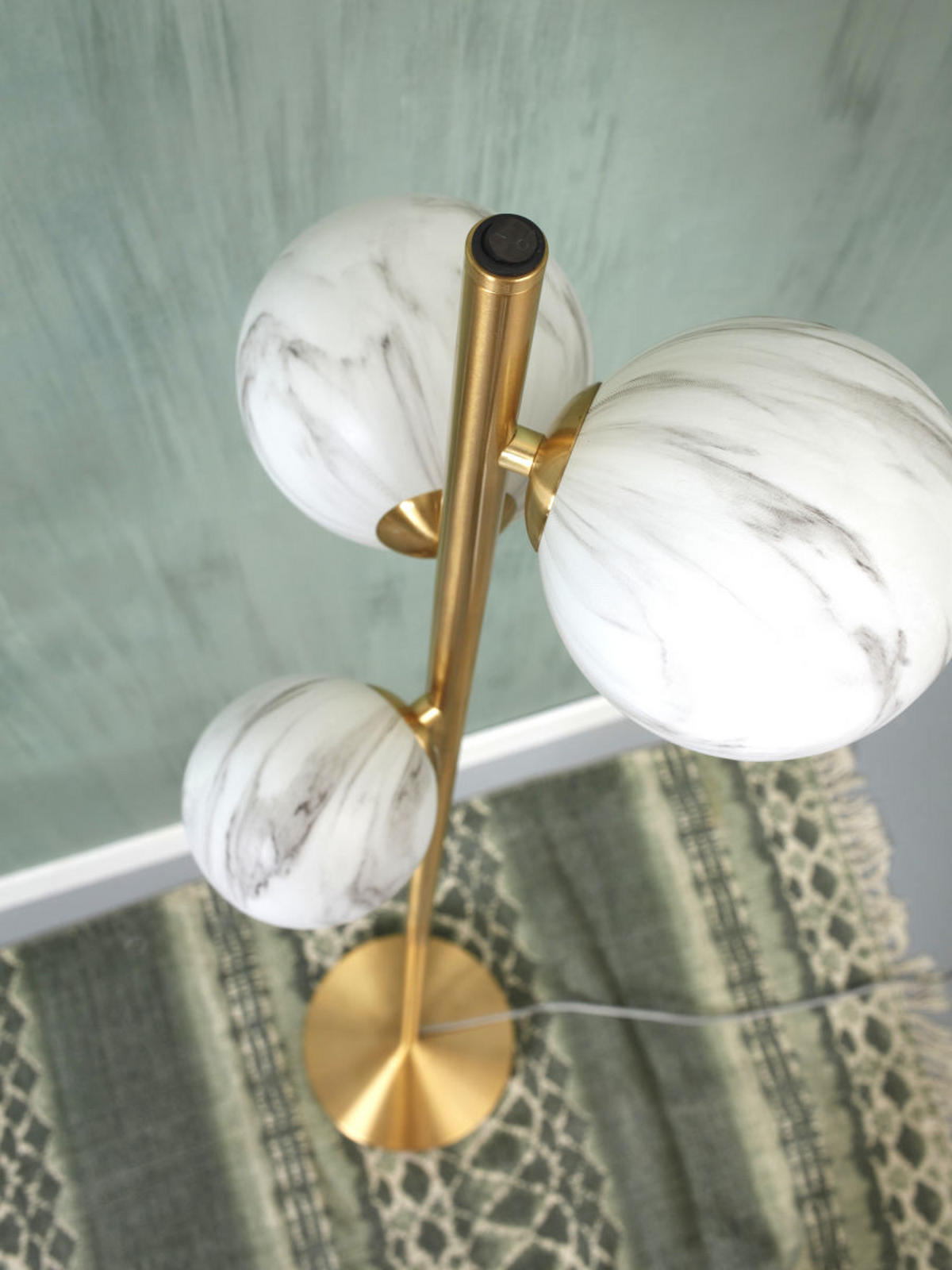 GOLVLAMPA Carrara/Globus 25/159 cm    - vit/guldfärgad, Basics, metall/glas (25/159cm) - It's about Romi