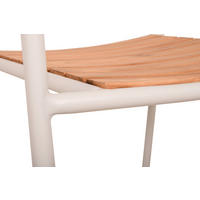 STAPELSTUHL Teakholz Stahl Braun, Weiß  - Braun/Weiß, Basics, Holz/Metall (57/84/55cm) - Gardenson