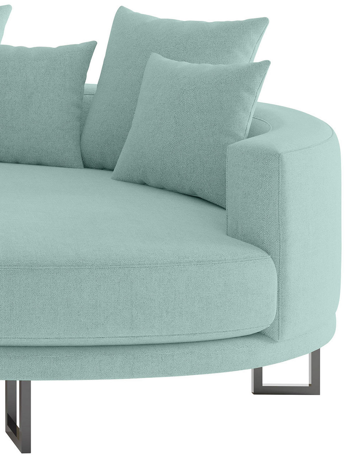 BIGSOFA in Webstoff Türkis  - Türkis/Schwarz, Design, Textil/Metall (283/150cm) - Livetastic