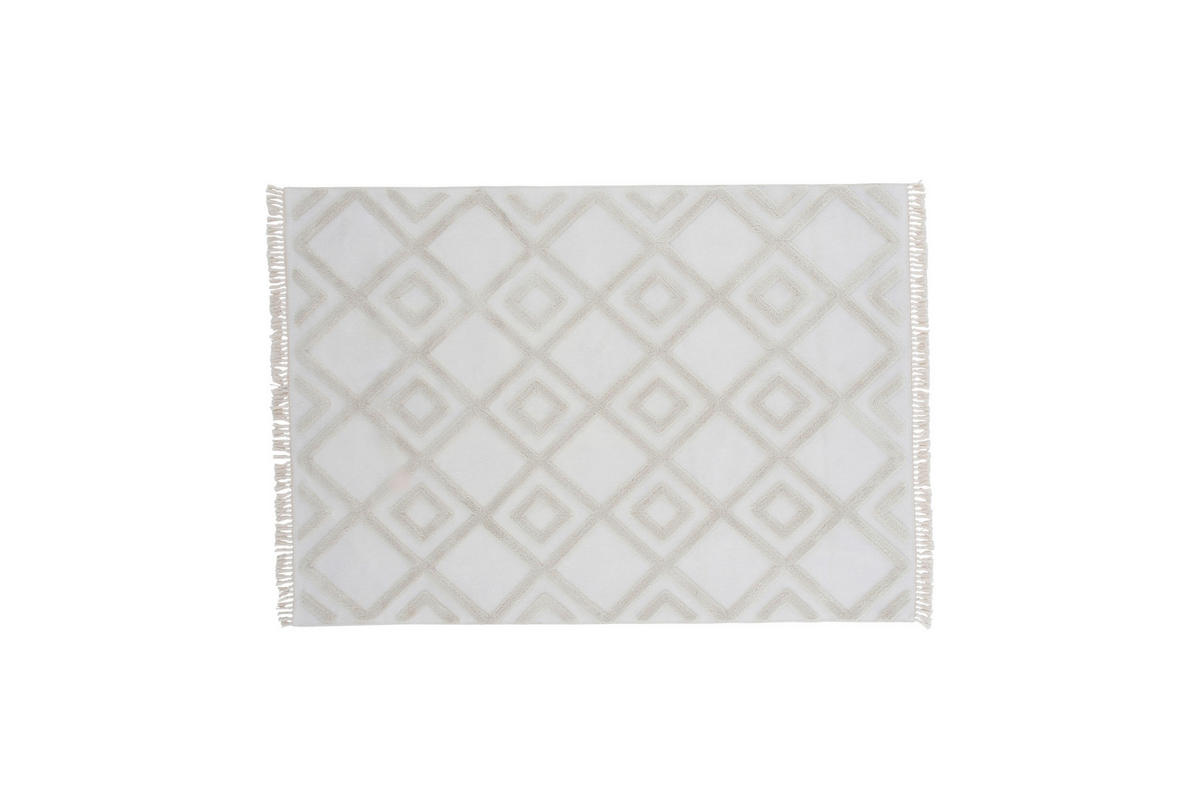 FLACHWEBETEPPICH 160/230 cm Weiß  - Weiß, LIFESTYLE, Textil (160/230cm) - P & B