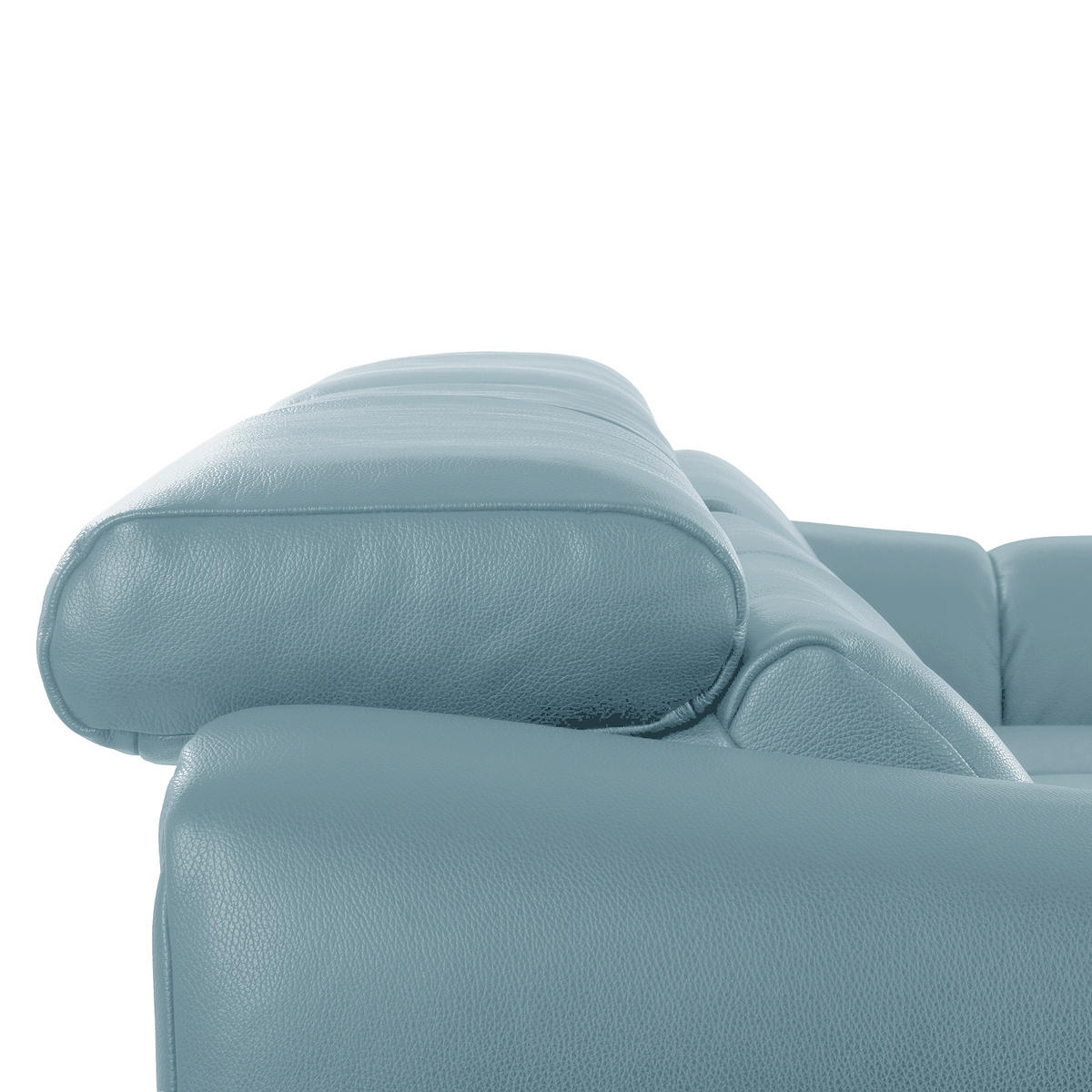 ECKSOFA  Echtleder Hellblau  - Schwarz/Hellblau, Design, Leder/Kunststoff (274/177cm) - Livetastic