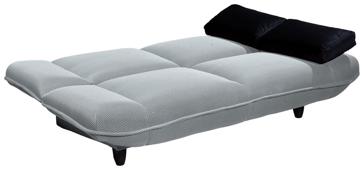 SCHLAFSOFA in Webstoff Silberfarben  - Silberfarben/Schwarz, Konventionell, Kunststoff/Textil (200/88/90cm) - MID.YOU